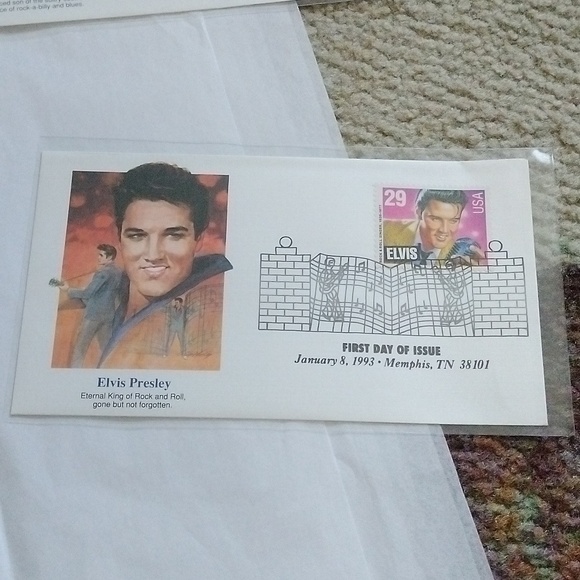 Postal Stamps "Elvis Presley" First Day of Issue, Set of 6 + Framed Print 1993 - Picture 7 of 11
